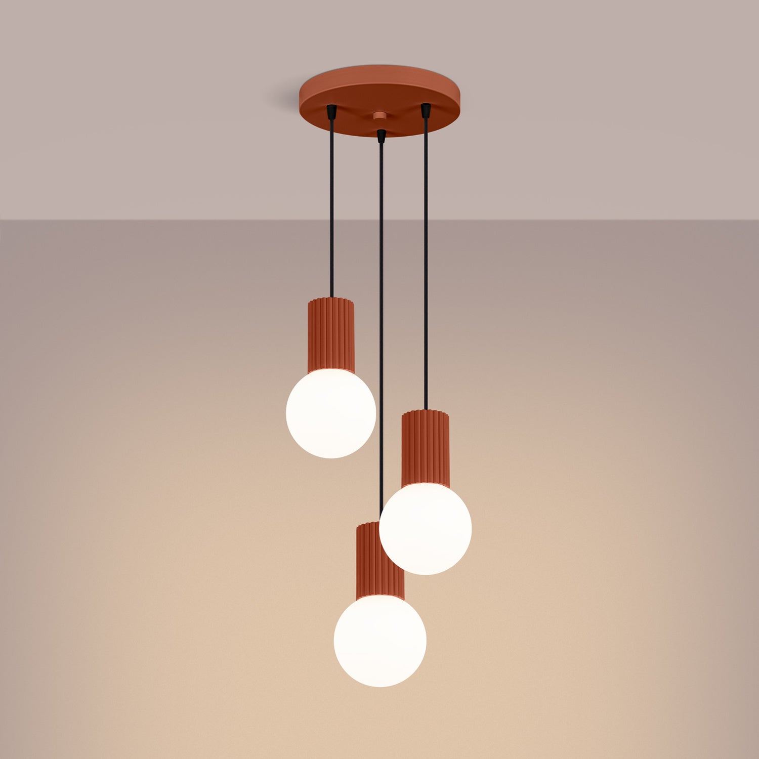 Triple Glass Globe Pendant Cluster - 3 Light G9 Sphere Dining Kitchen Island