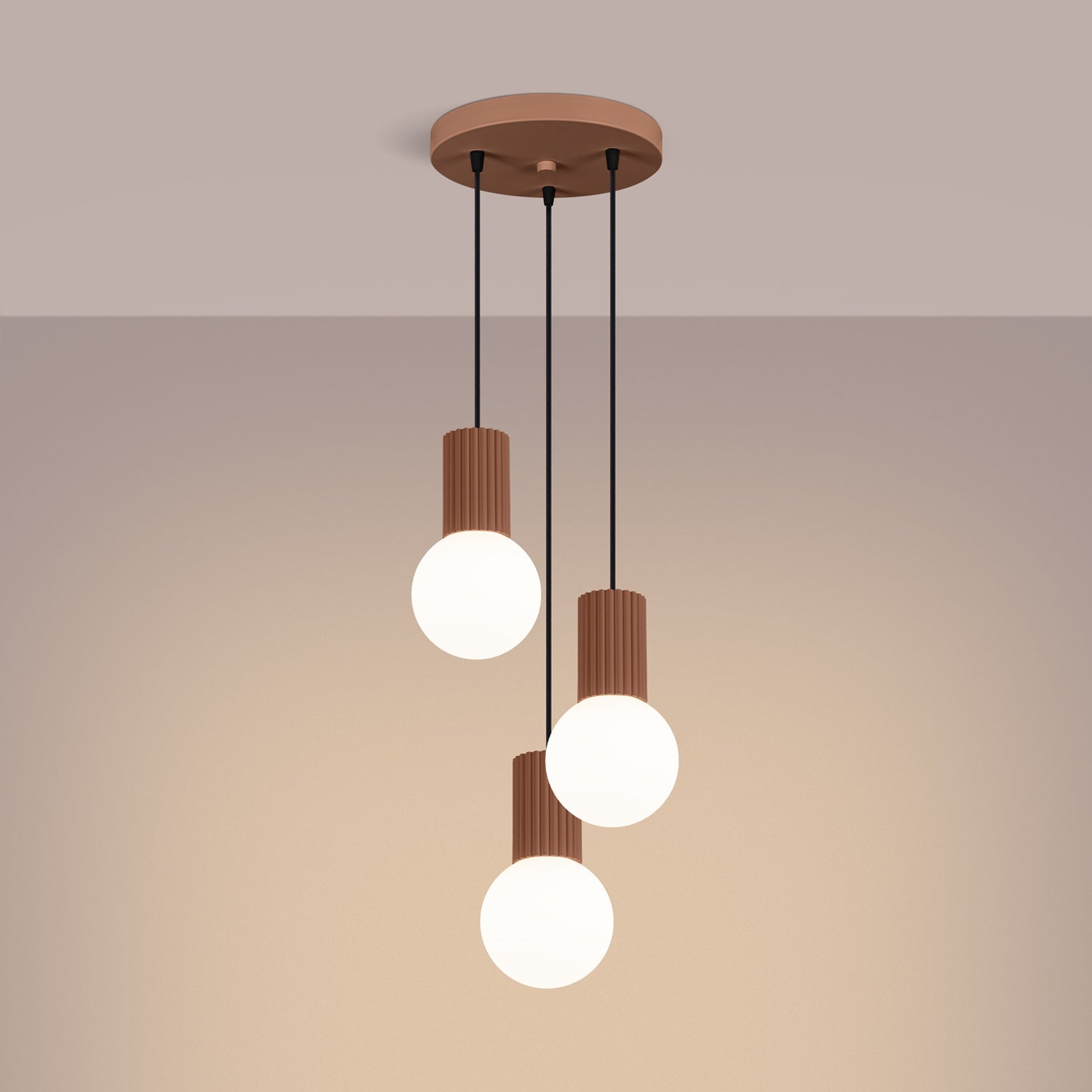 Triple Glass Globe Pendant Cluster - 3 Light G9 Sphere Dining Kitchen Island