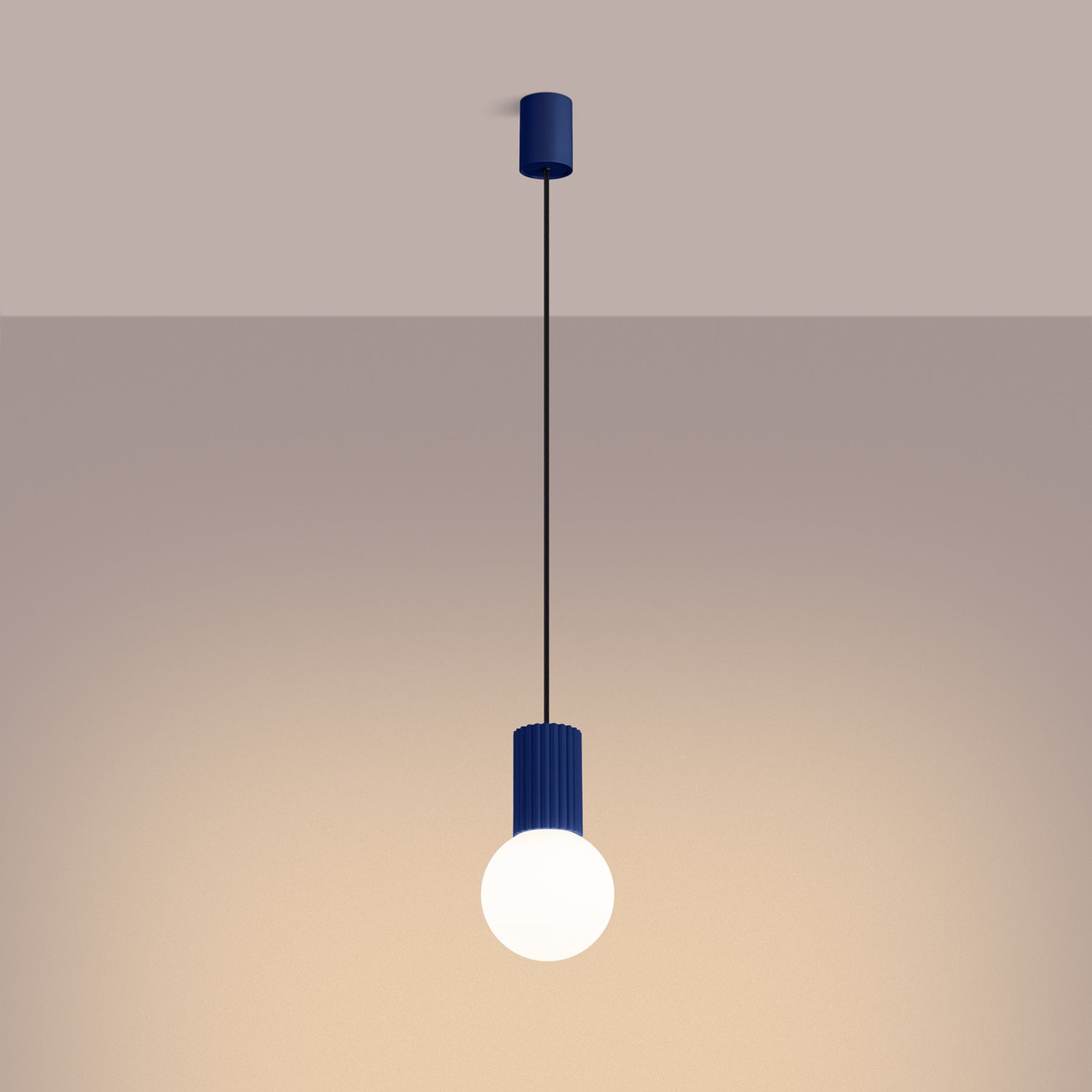 Opal Glass Globe Pendant Light - G9 Hanging Sphere Kitchen Bedside Lamp