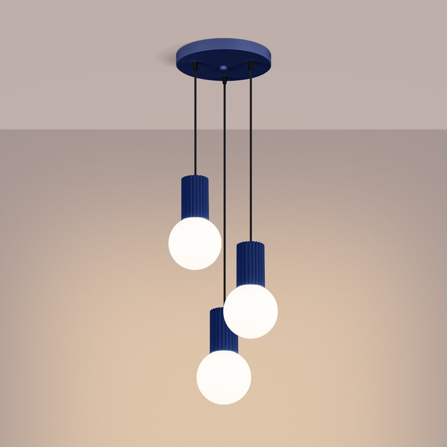 Triple Glass Globe Pendant Cluster - 3 Light G9 Sphere Dining Kitchen Island