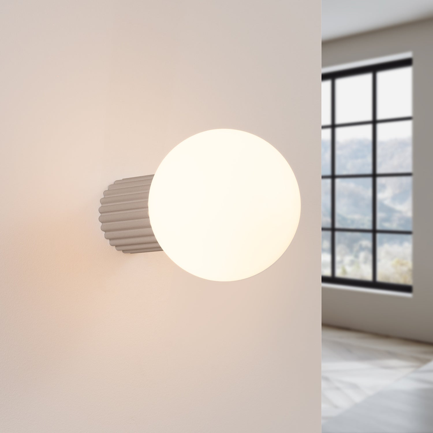 Opal Glass Globe Wall Light IP44 - G9 Bathroom Bedroom Vanity Sconce
