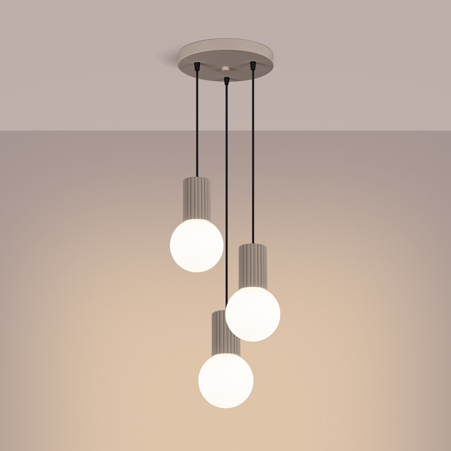 Triple Glass Globe Pendant Cluster - 3 Light G9 Sphere Dining Kitchen Island