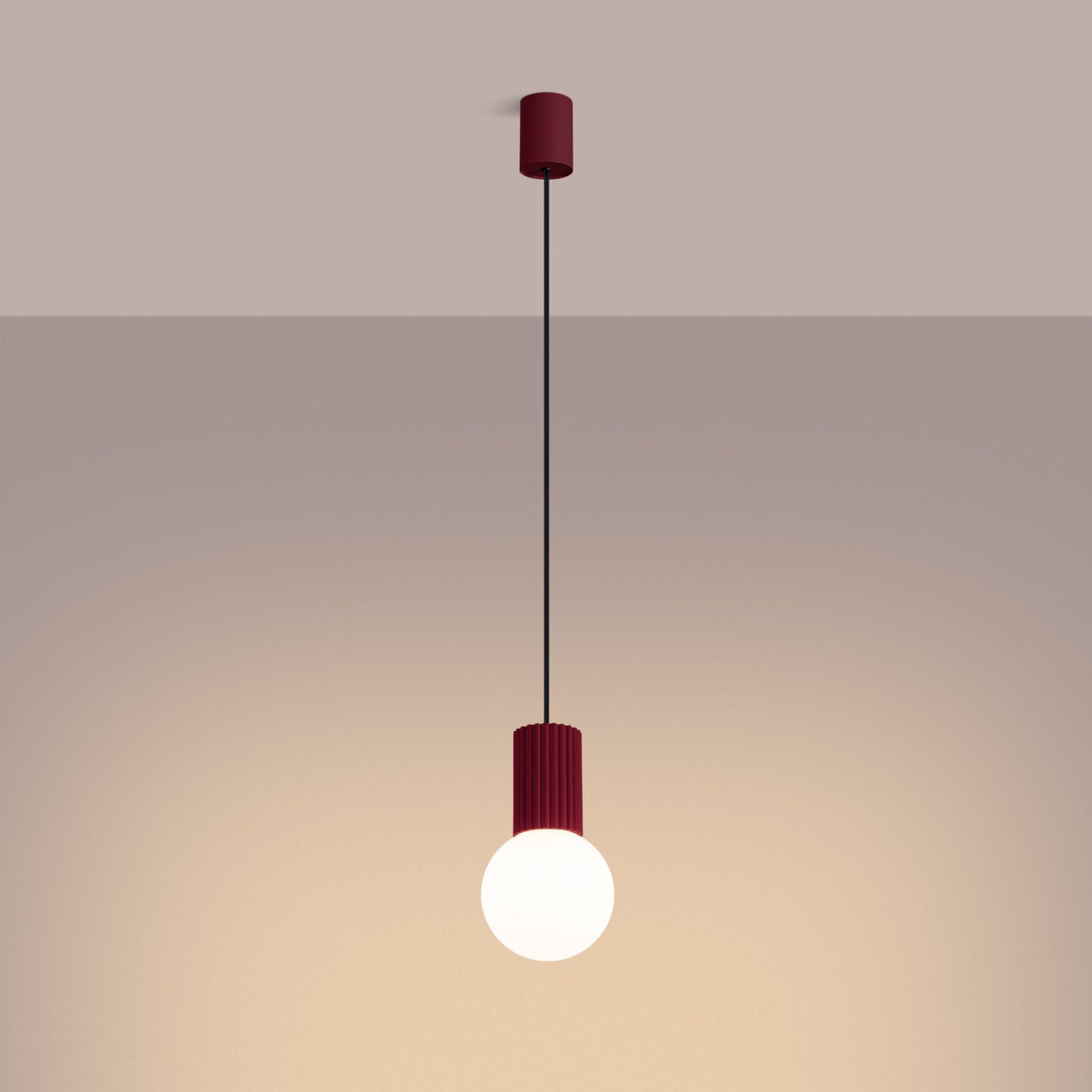 Opal Glass Globe Pendant Light - G9 Hanging Sphere Kitchen Bedside Lamp
