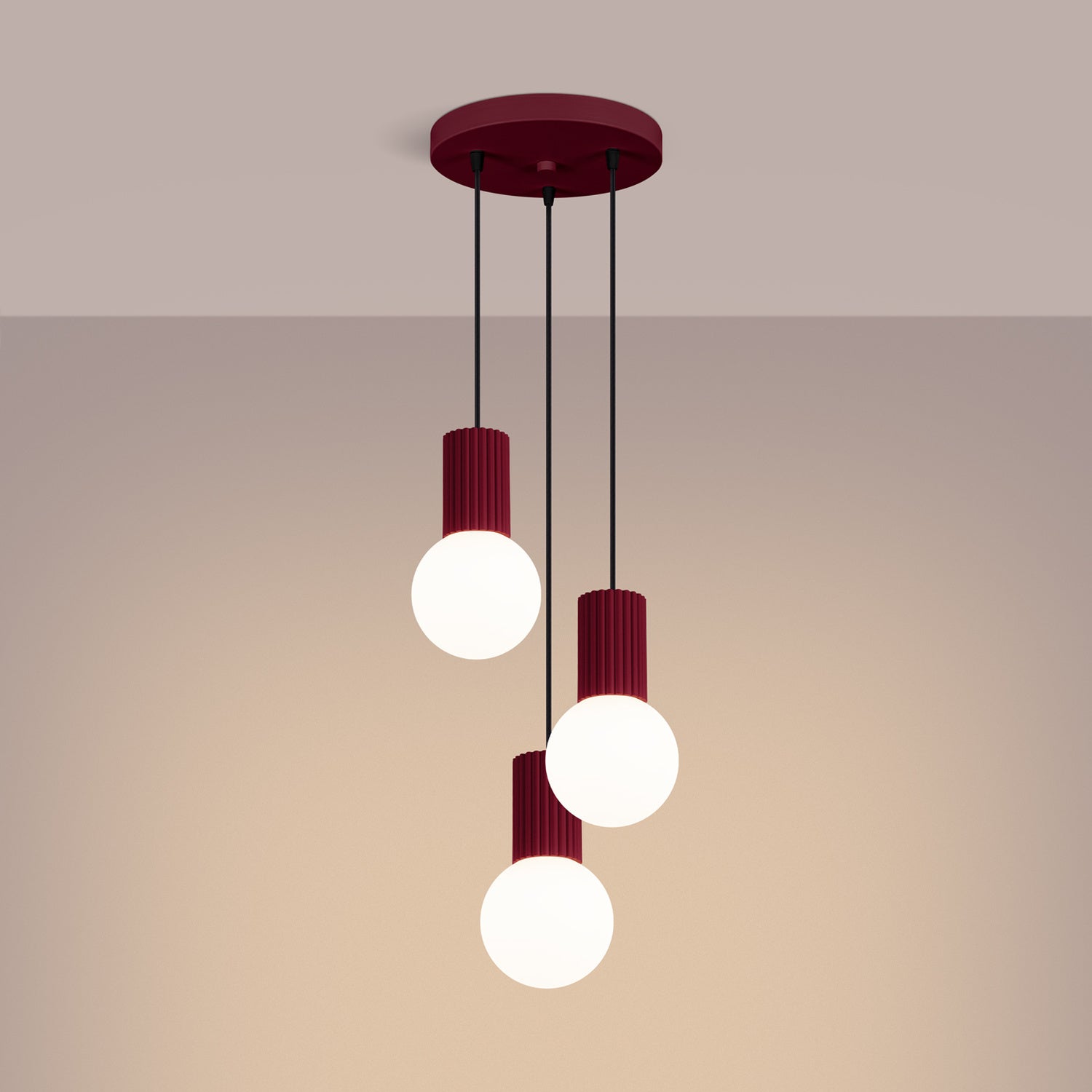Triple Glass Globe Pendant Cluster - 3 Light G9 Sphere Dining Kitchen Island