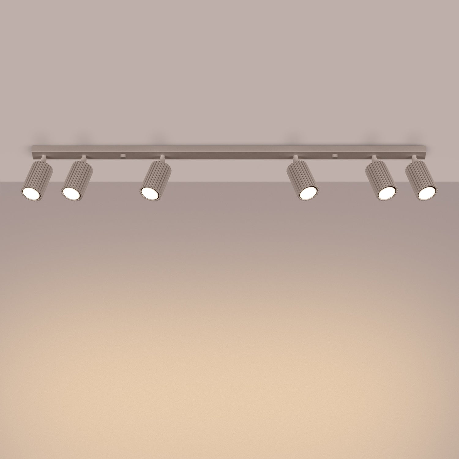 Six Light Ribbed Spotlight Bar - GU10 Linear Track Ceiling Living Room Long