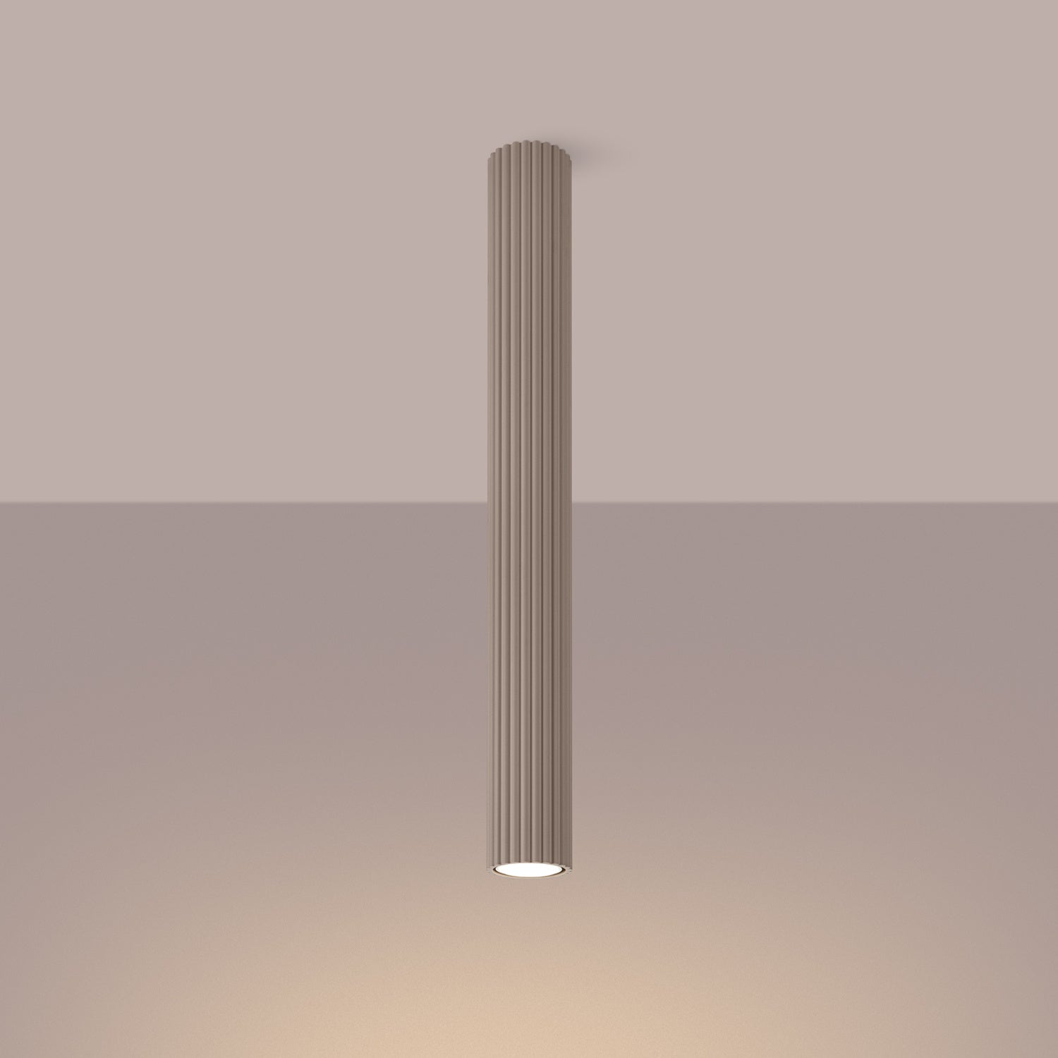 Pillar Ribbed Cylinder Ceiling Light 60cm - GU10 Statement Surface Downlight