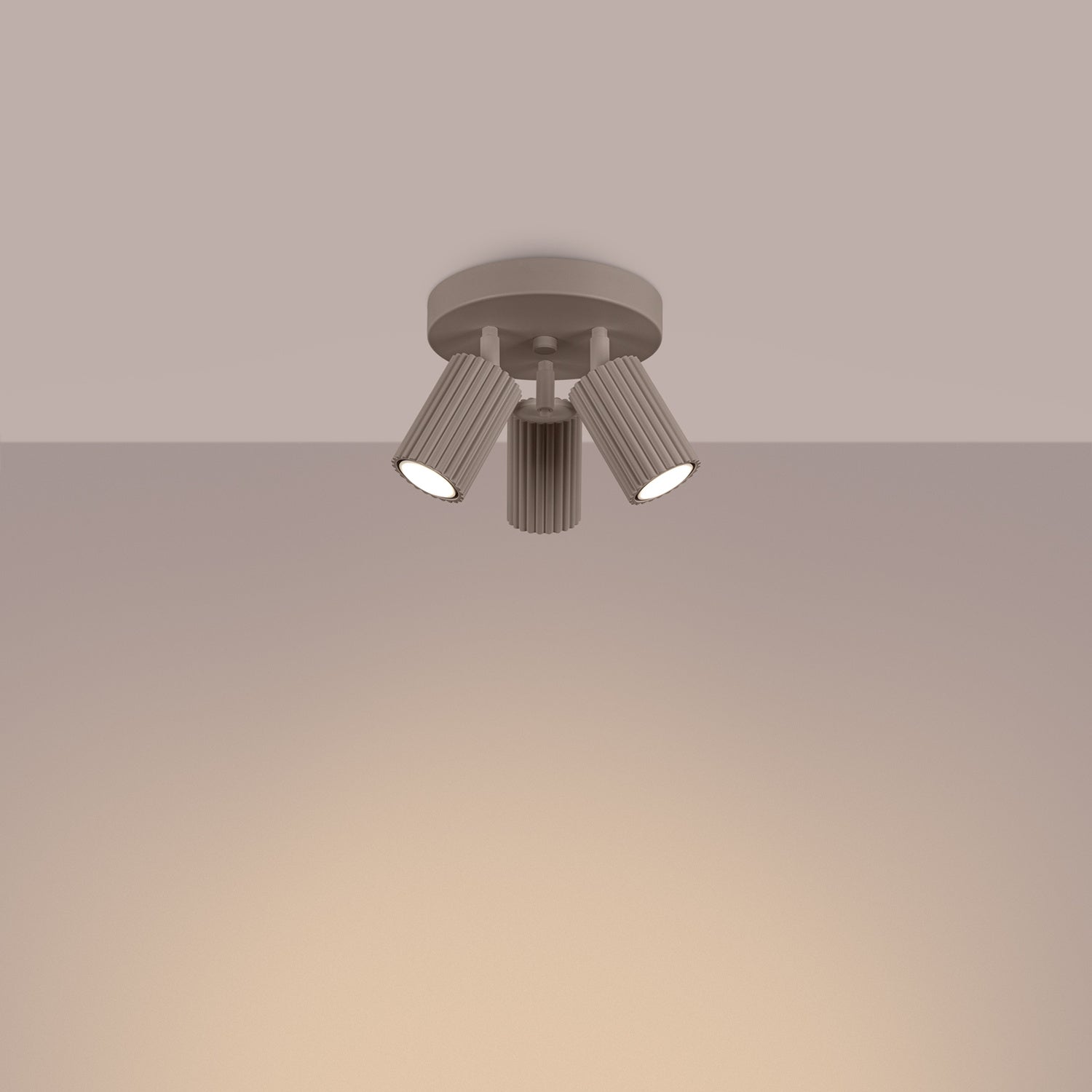Triple Ribbed Spotlight Cluster - 3 Light GU10 Square Adjustable Ceiling