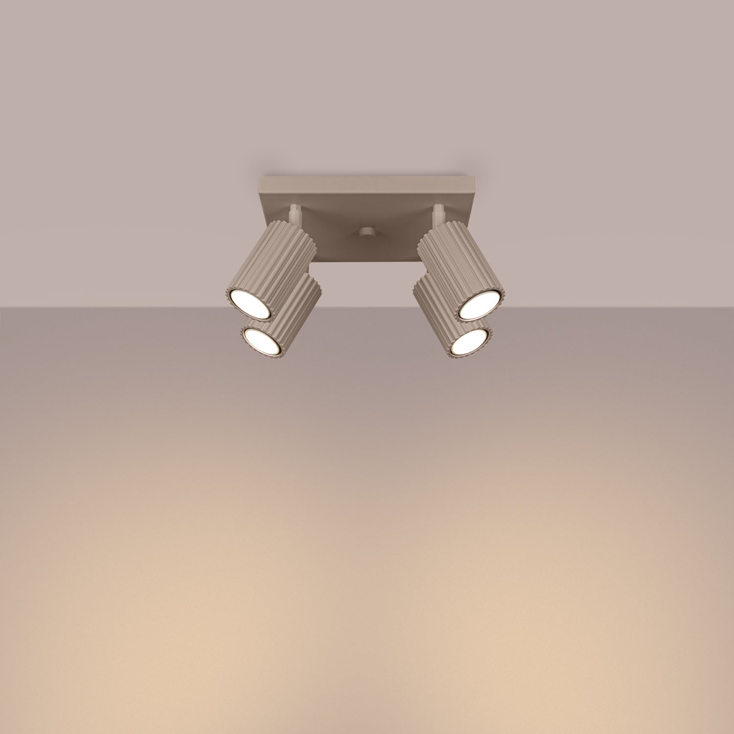 Quad Ribbed Spotlight Cluster - 4 Light GU10 Adjustable Ceiling Living Room