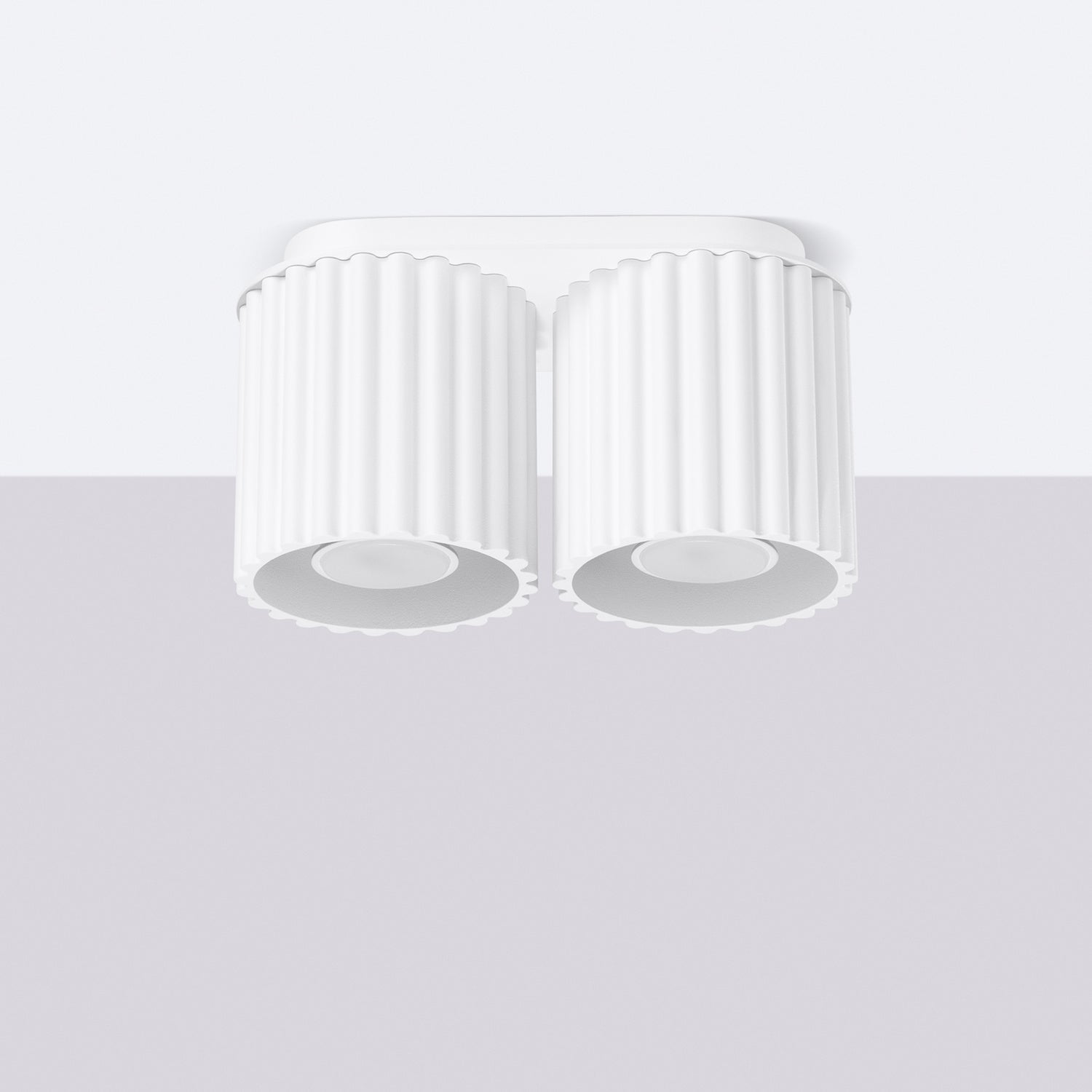Twin Cube Surface Spotlight Bar - 2 Light GU10 Adjustable Ceiling Kitchen