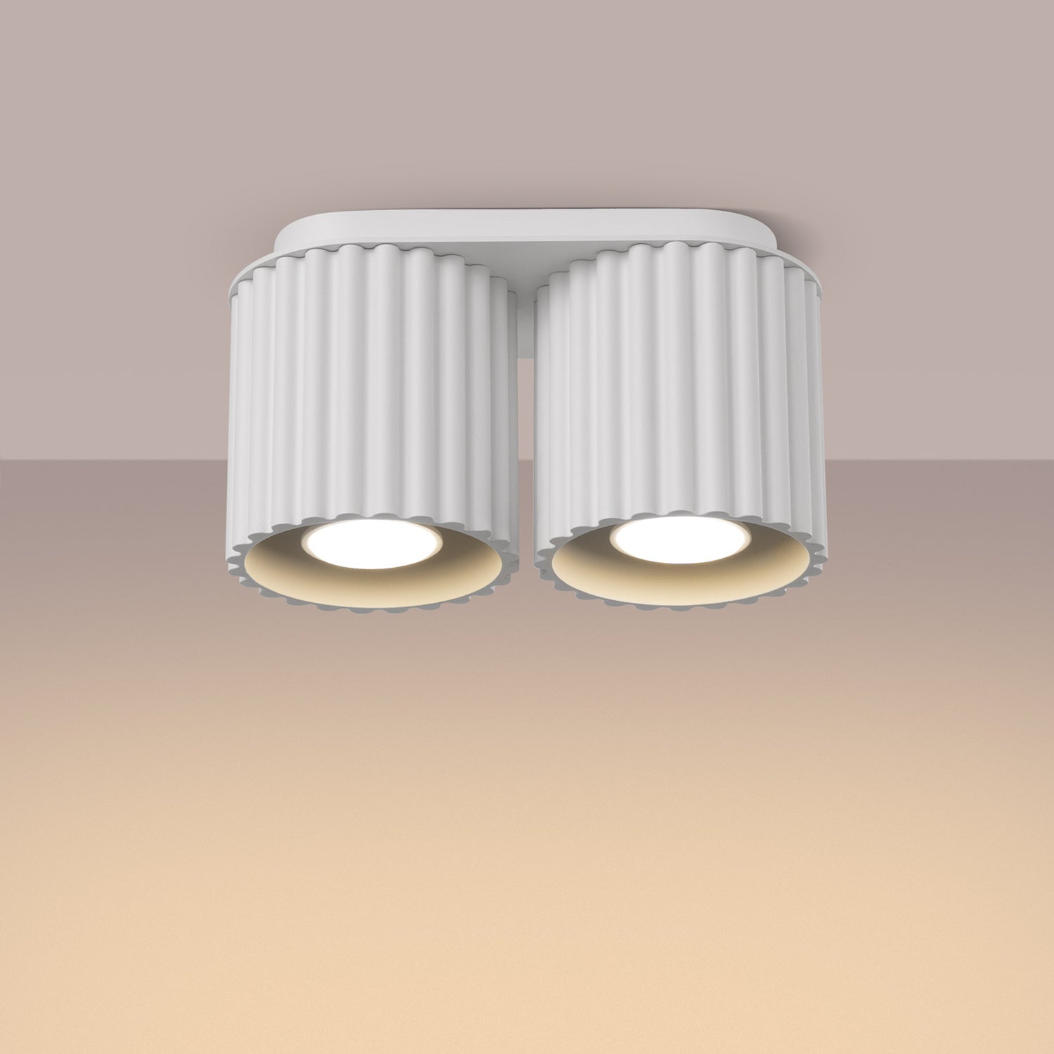 Twin Cube Surface Spotlight Bar - 2 Light GU10 Adjustable Ceiling Kitchen
