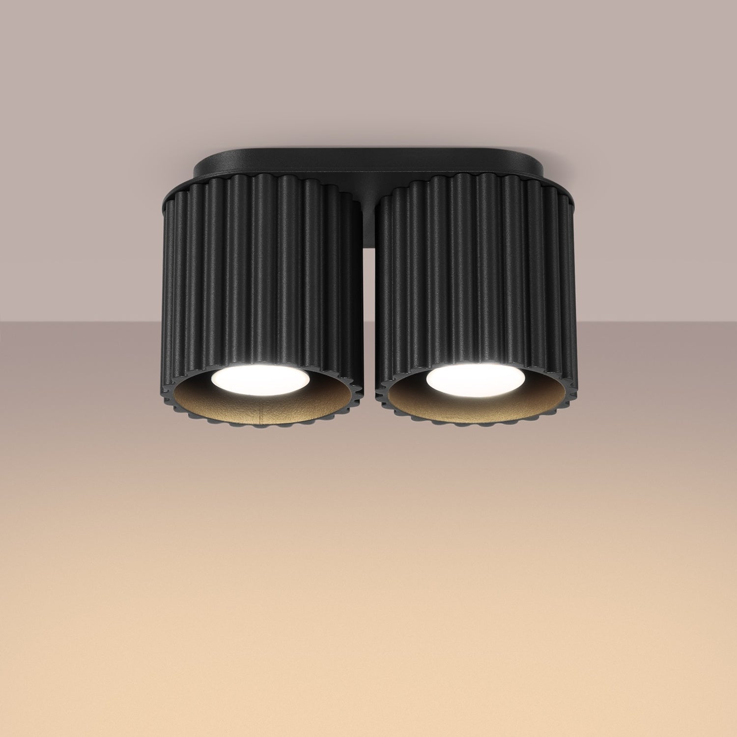 Twin Cube Surface Spotlight Bar - 2 Light GU10 Adjustable Ceiling Kitchen