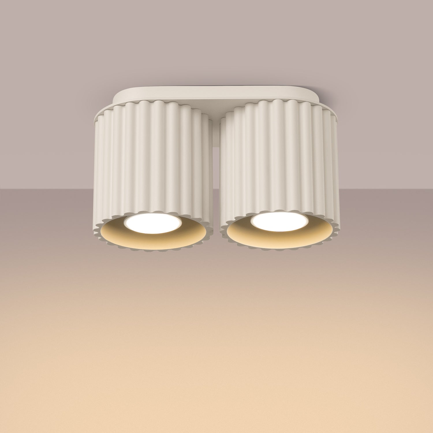 Twin Cube Surface Spotlight Bar - 2 Light GU10 Adjustable Ceiling Kitchen