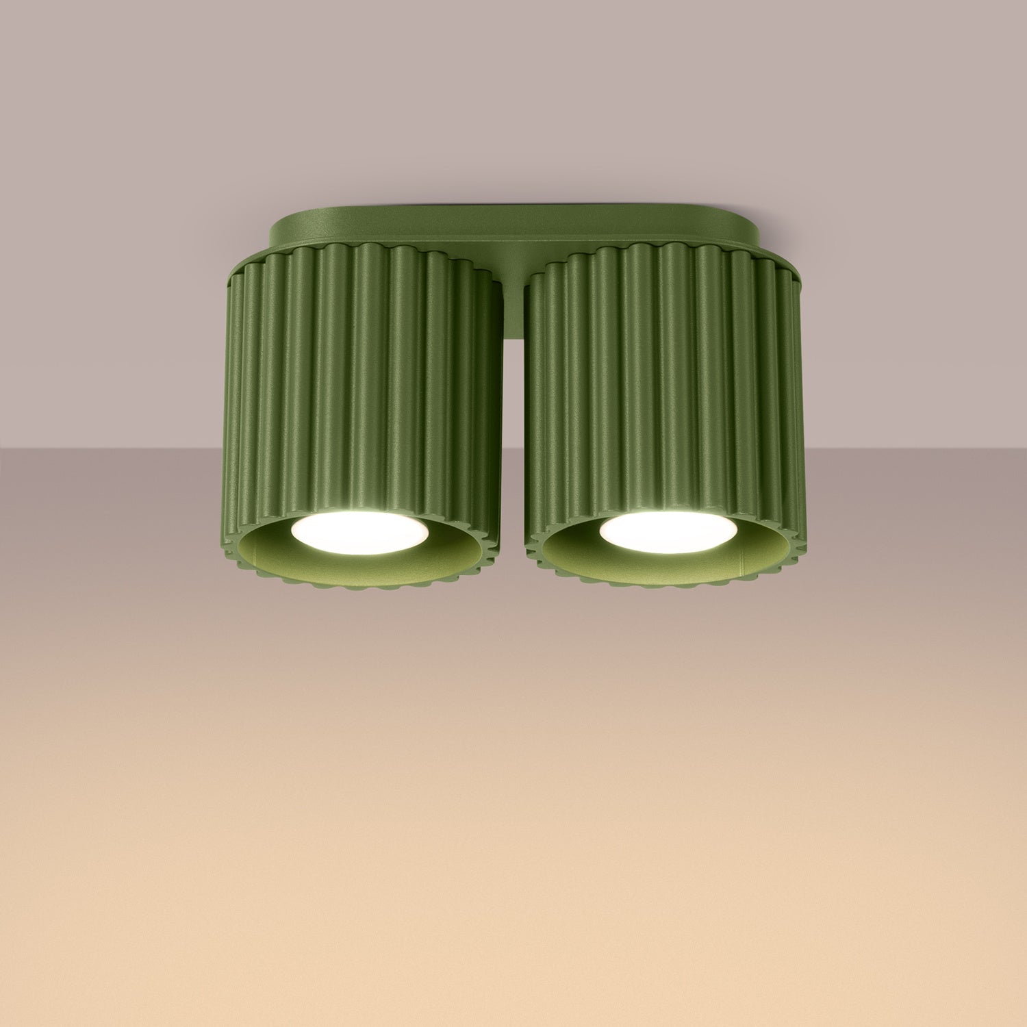 Twin Cube Surface Spotlight Bar - 2 Light GU10 Adjustable Ceiling Kitchen