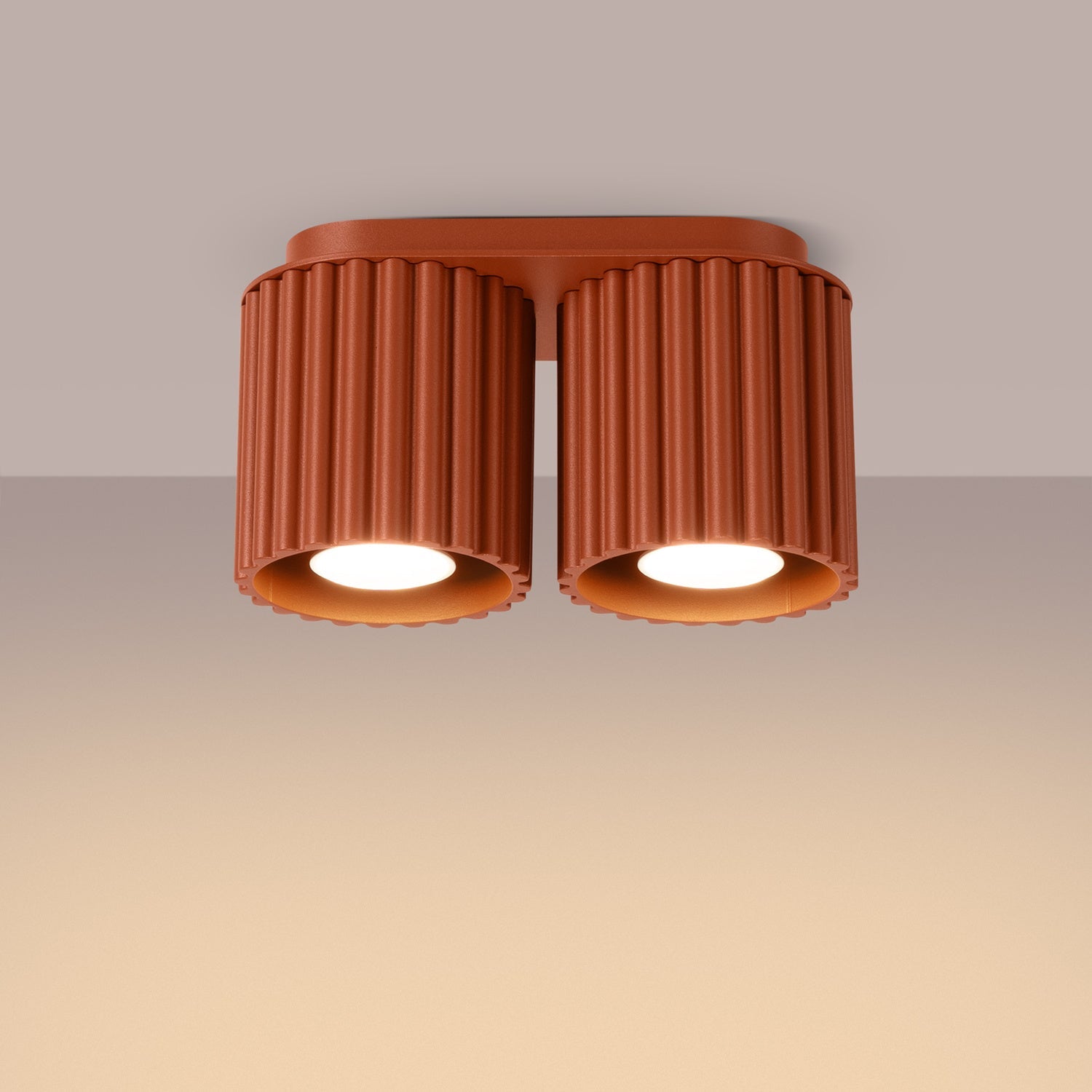 Twin Cube Surface Spotlight Bar - 2 Light GU10 Adjustable Ceiling Kitchen
