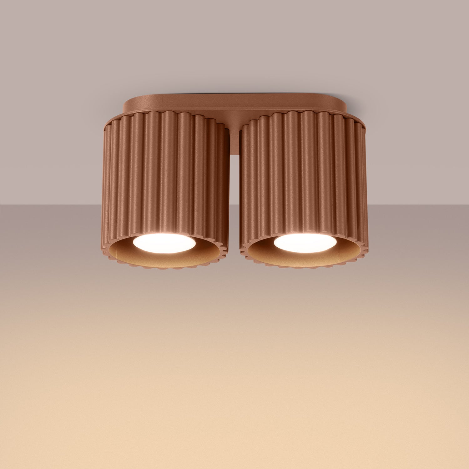 Twin Cube Surface Spotlight Bar - 2 Light GU10 Adjustable Ceiling Kitchen