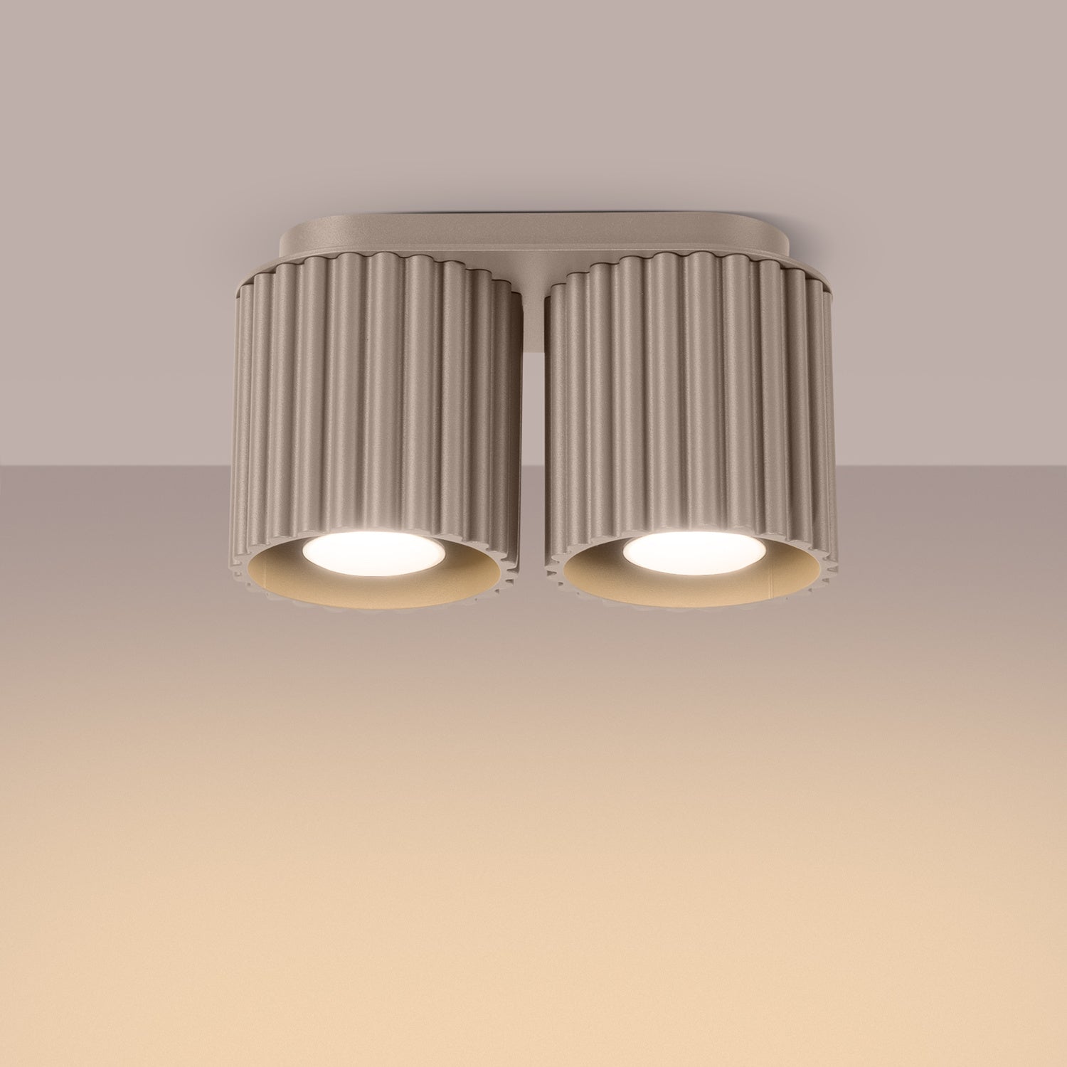 Twin Cube Surface Spotlight Bar - 2 Light GU10 Adjustable Ceiling Kitchen