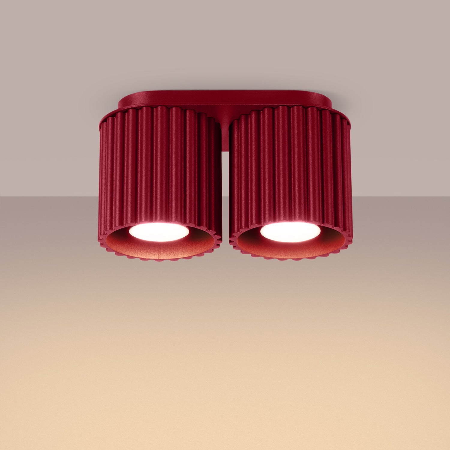 Twin Cube Surface Spotlight Bar - 2 Light GU10 Adjustable Ceiling Kitchen