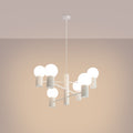 6 Light Glass Globe Chandelier - G9 Sphere Cluster Statement Ceiling Pendant