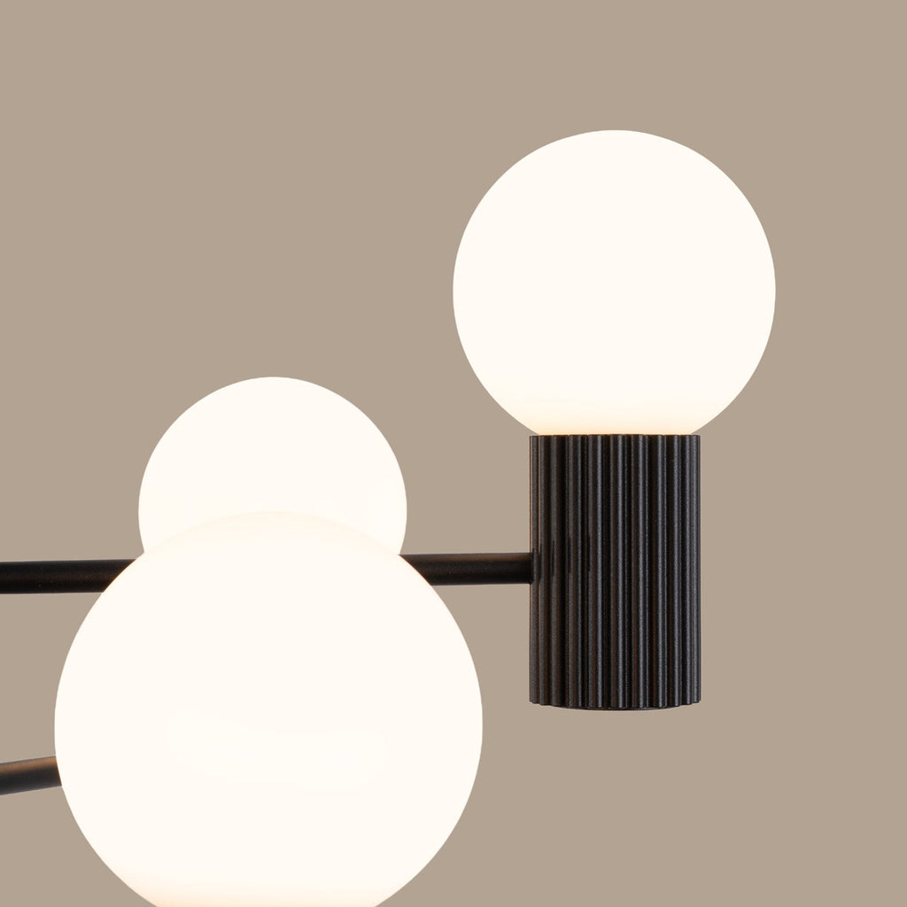 6 Light Glass Globe Chandelier - G9 Sphere Cluster Statement Ceiling Pendant