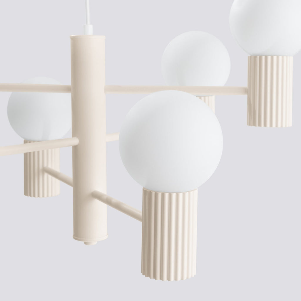 6 Light Glass Globe Chandelier - G9 Sphere Cluster Statement Ceiling Pendant