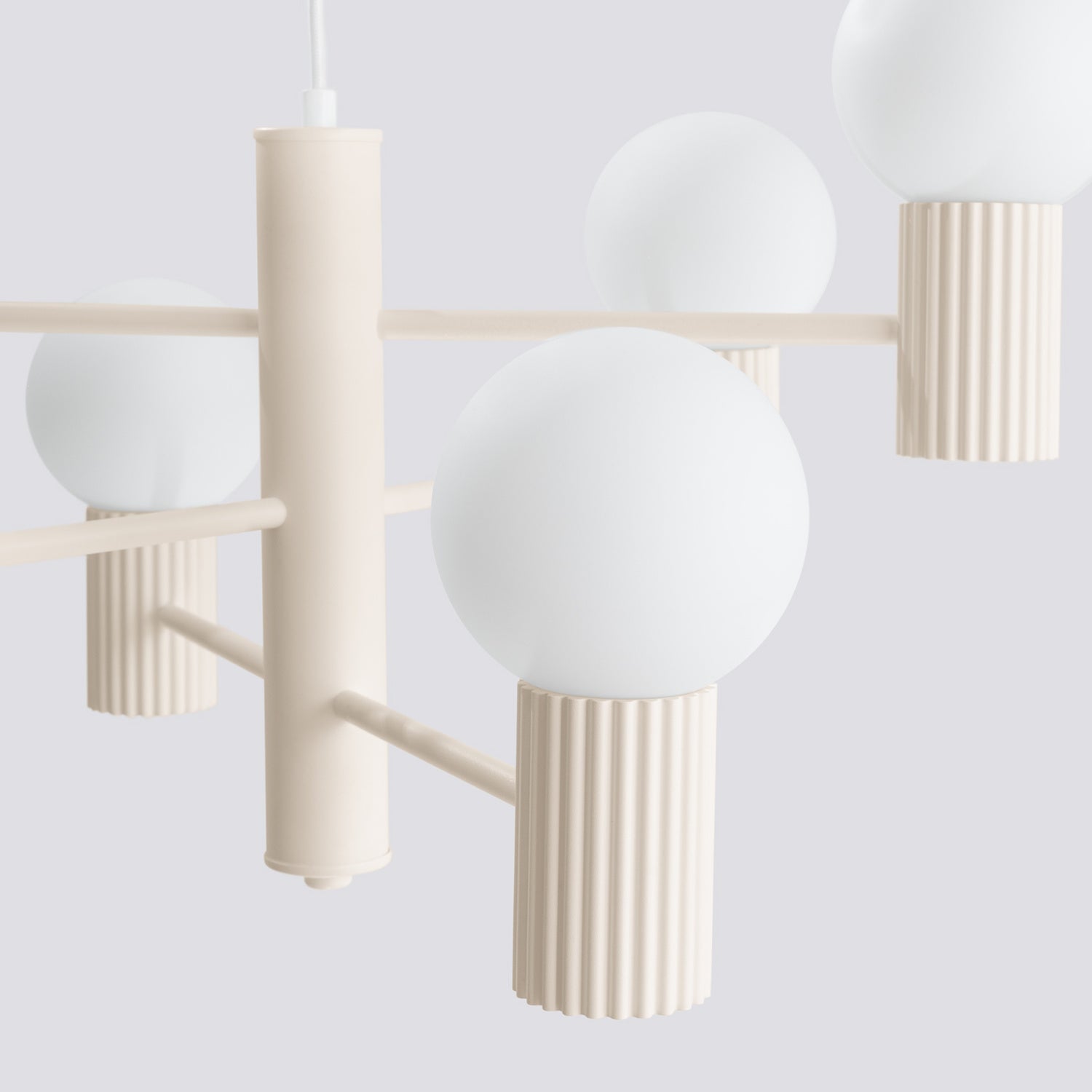 6 Light Glass Globe Chandelier - G9 Sphere Cluster Statement Ceiling Pendant