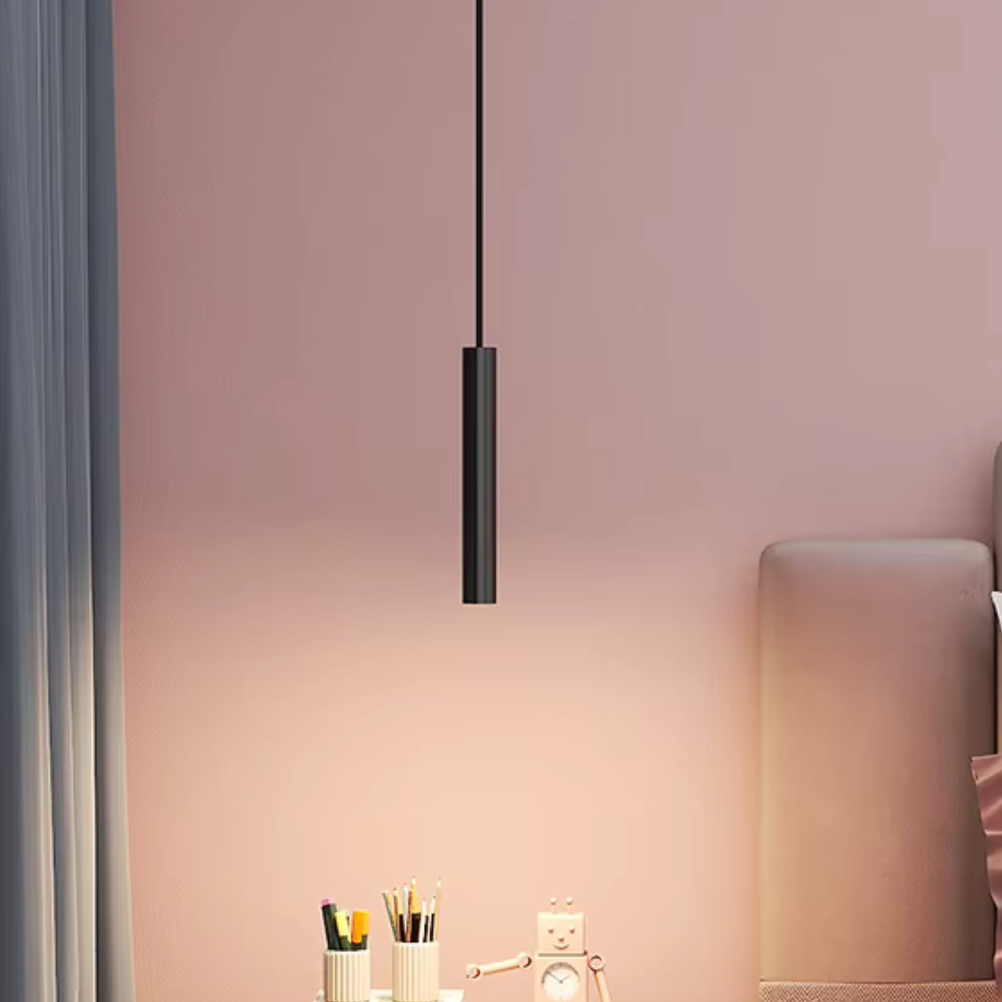 Trip Black Pendant Light - Adjustable Minimal Bedroom Lighting
