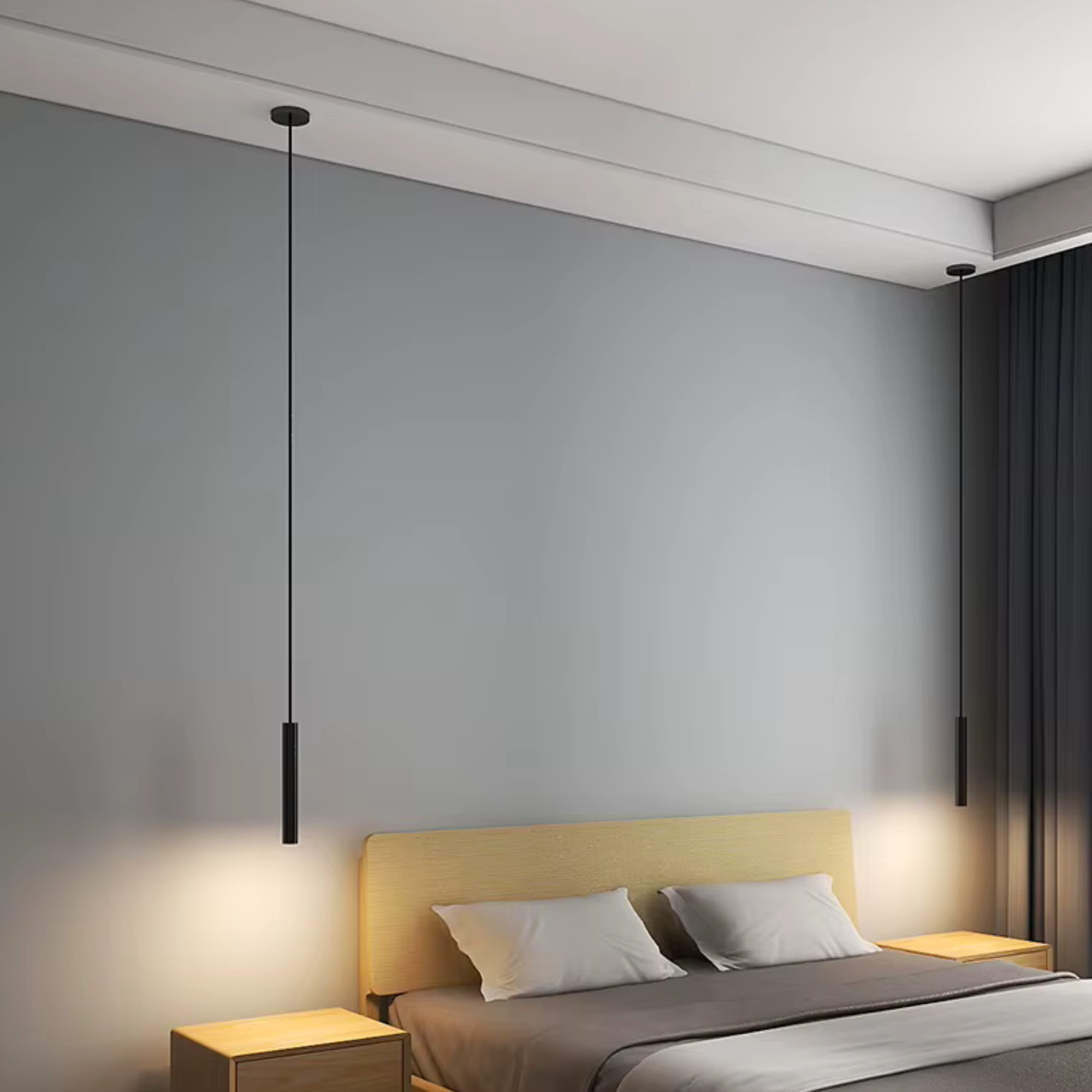 Trip Black Pendant Light - Adjustable Minimal Bedroom Lighting