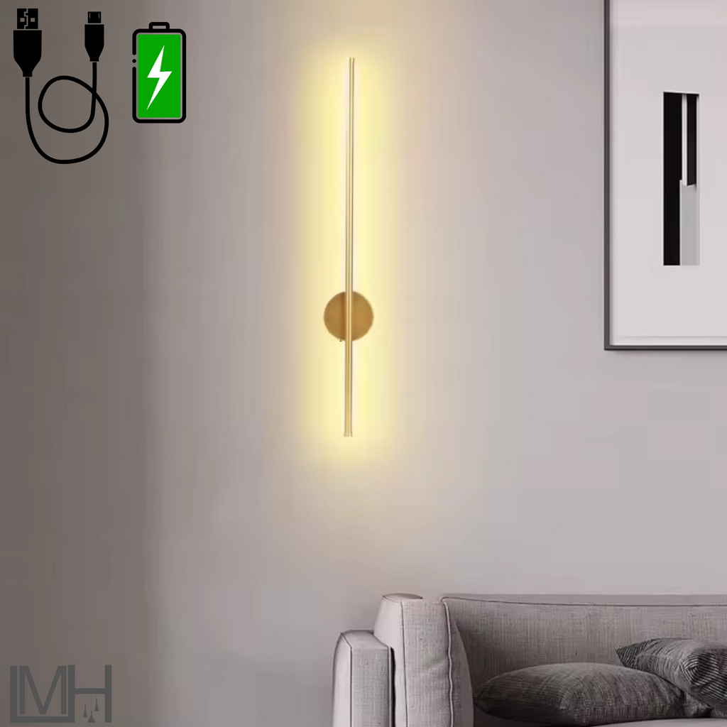 Rechargeable Gold Wall Light LED Dimmable Remote Control Battery