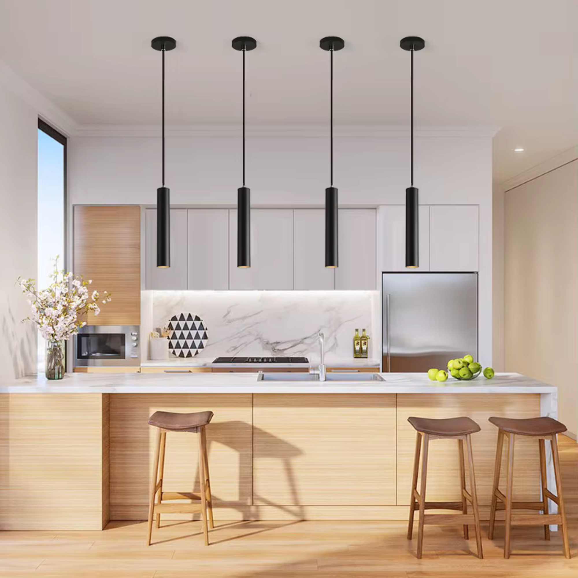 Trip Black Pendant Light - Adjustable Minimal Bedroom Lighting