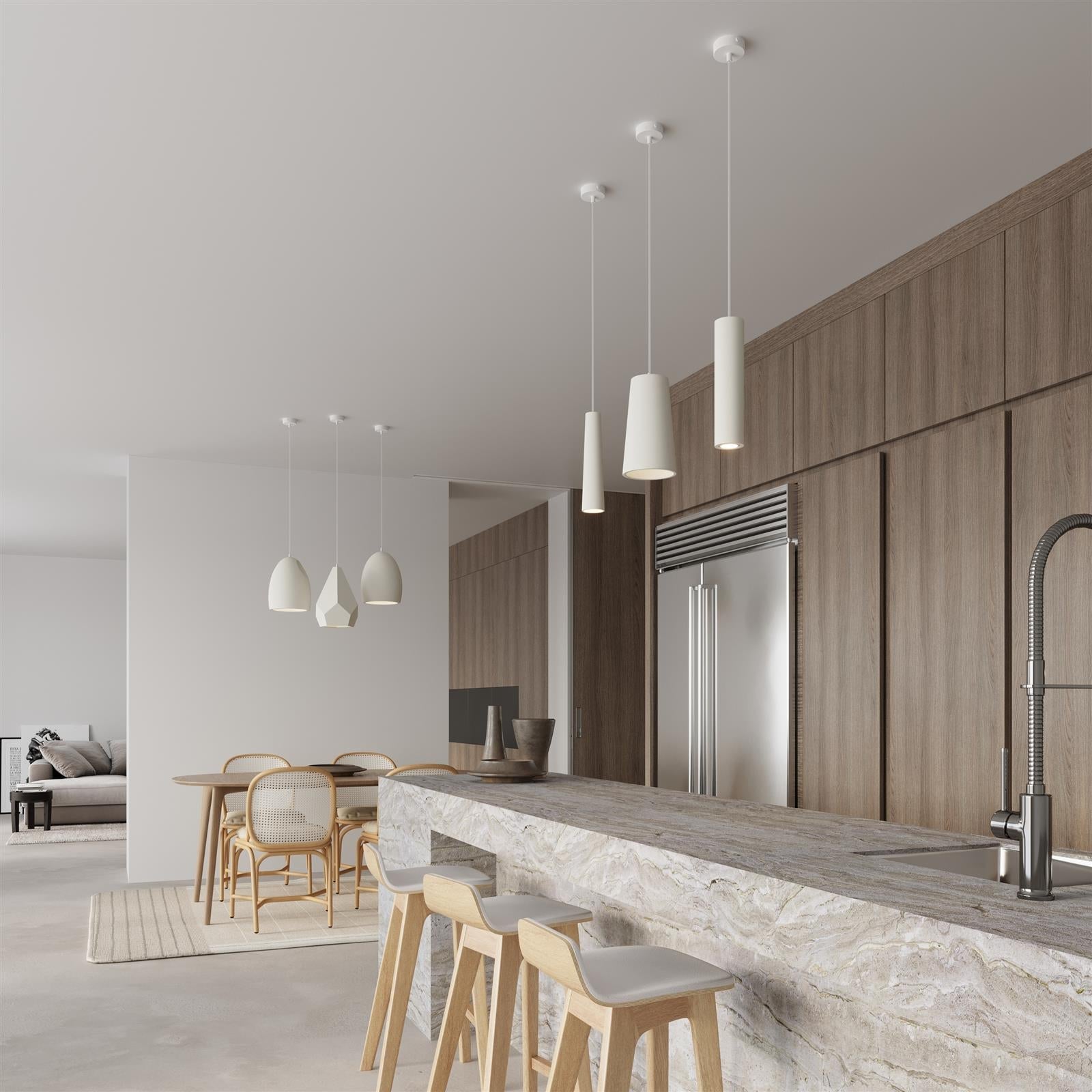 Adjustable Ceramic Pendant Lamp for Dining Room - Modern Zen Light