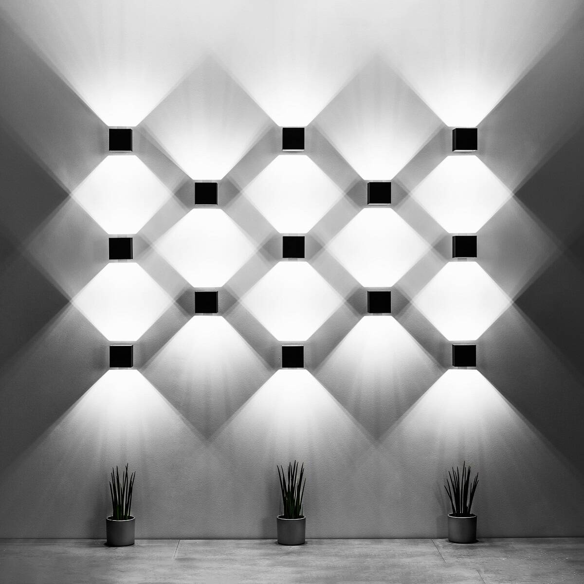 Cube Wall Light - Gold Black Concrete Modern Elegant Fixture