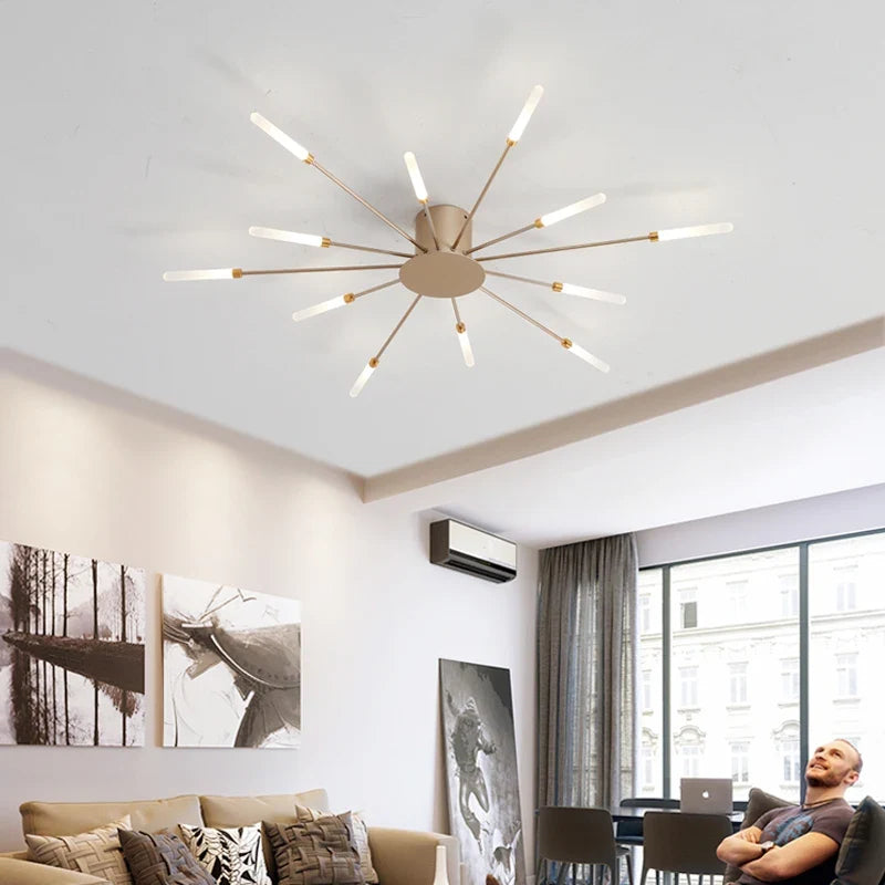 Webster 80cm Flush Mount Chandelier LED Gold Black Modern Ceiling Light