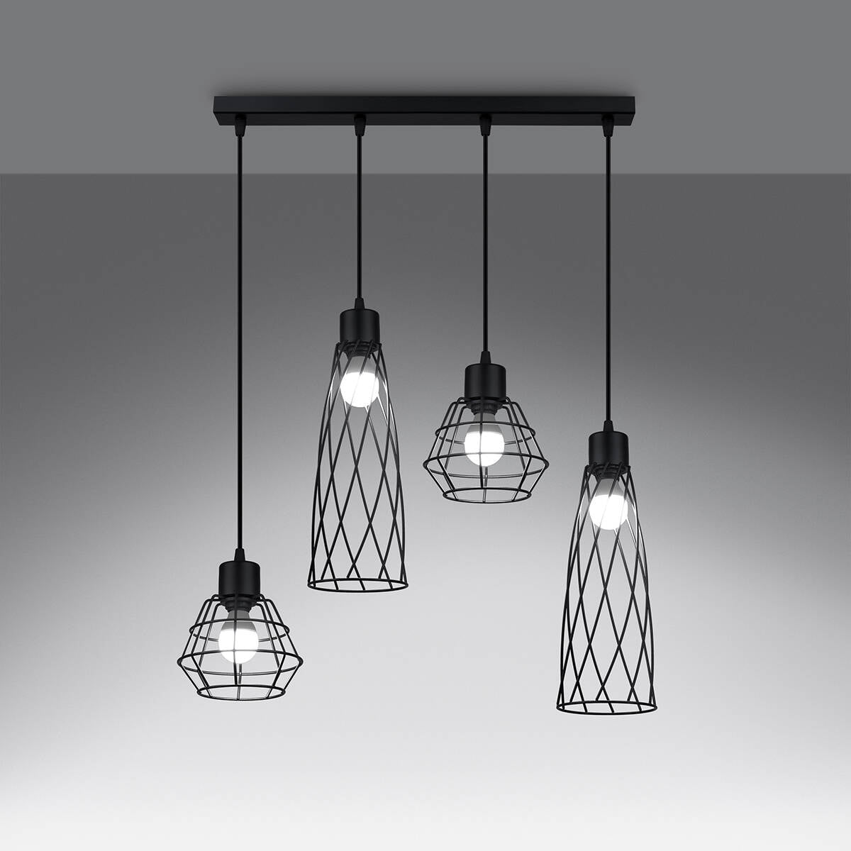 Modern Black Industrial Pendant Light for Dining Room Kitchen