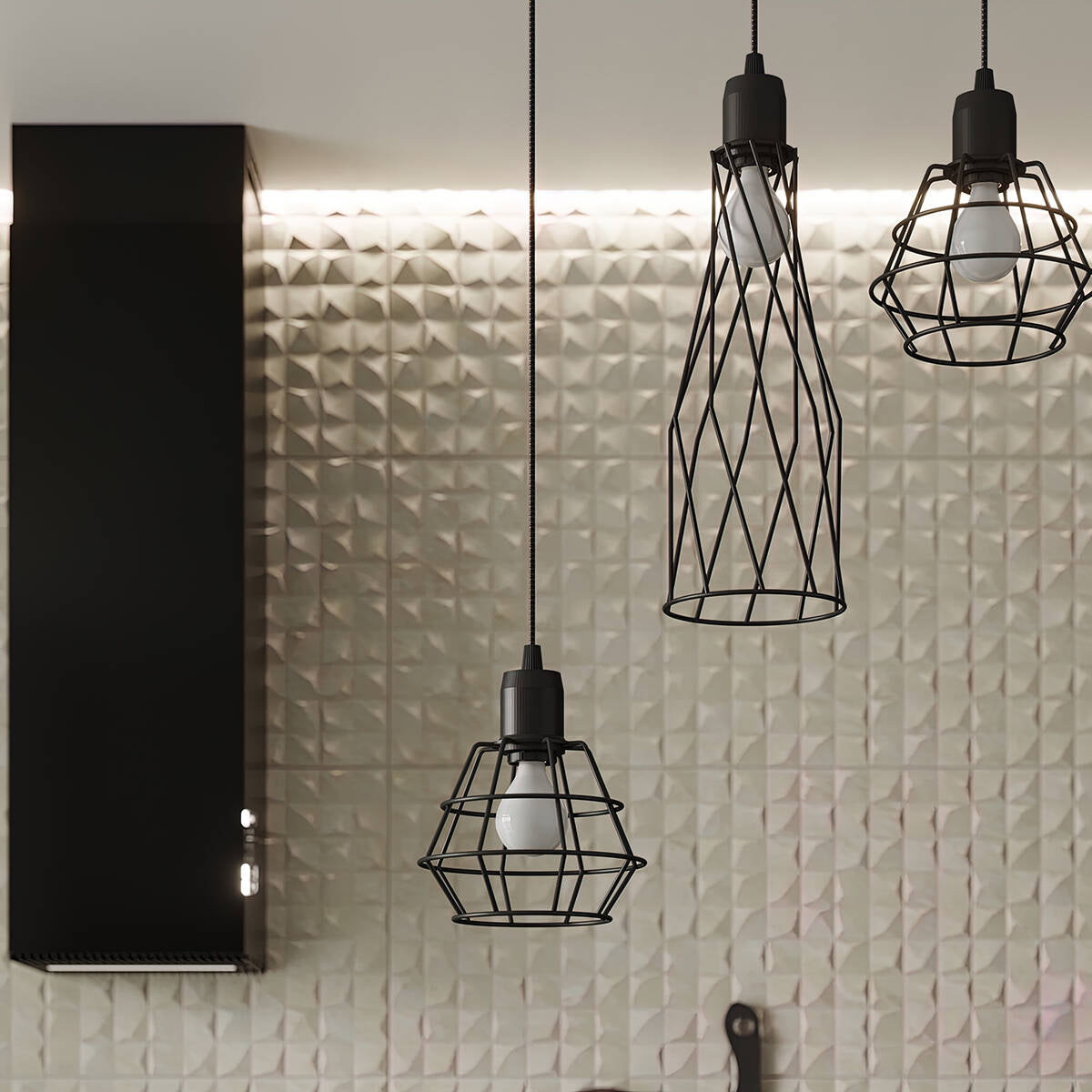 Modern Black Industrial Pendant Light for Dining Room Kitchen