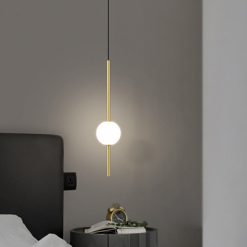 Solo Globe Hanging Pendant Light - Adjustable LED Bedroom Lighting