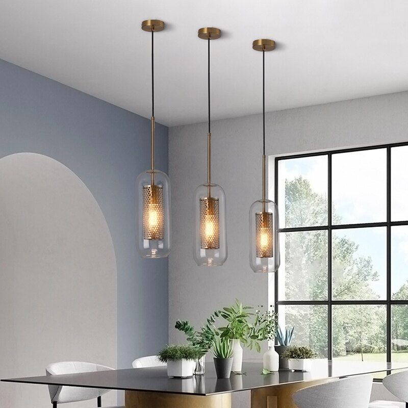 Medieval Glass Pendant Light with Chain - Premium Home Decor UK