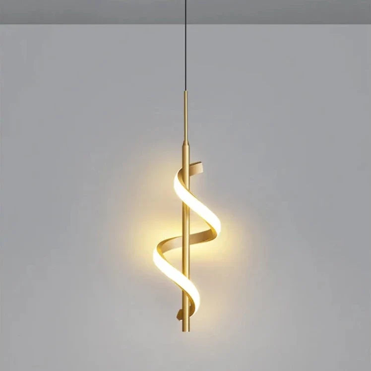 Twisted LED Pendant Light Black Gold Modern Ceiling Light UK