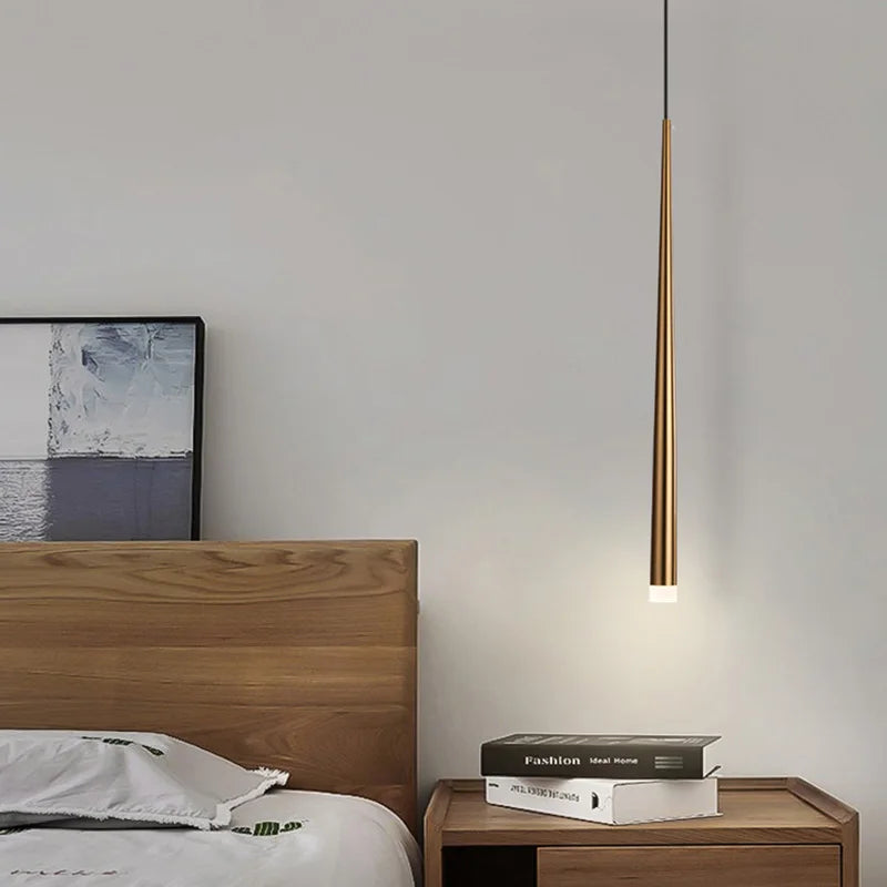 Sleek Drop Pendant Light - LED Integrated Adjustable Height Warm Light