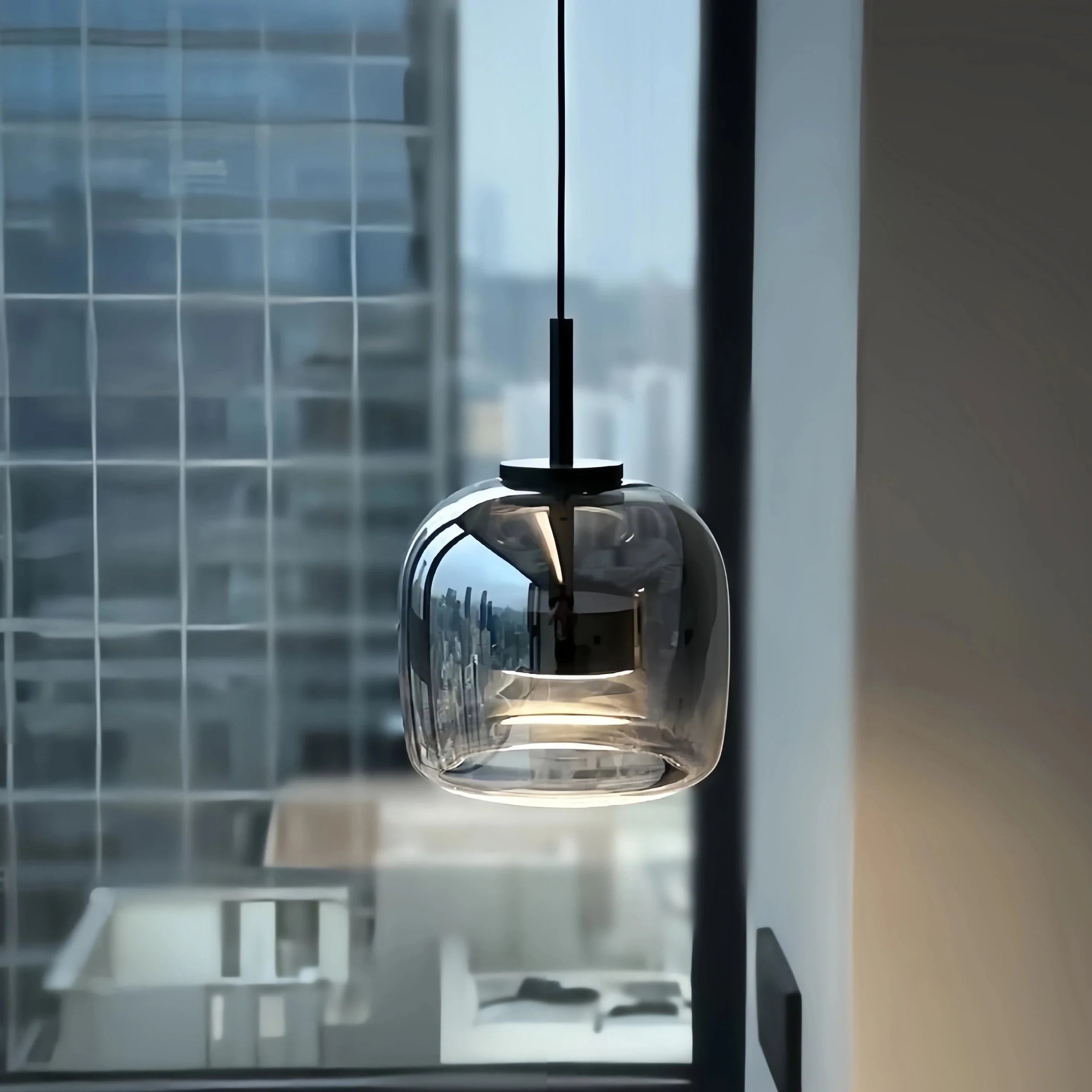 Dildale Black Gold Pendant Lamp LED Warm Light Adjustable Height