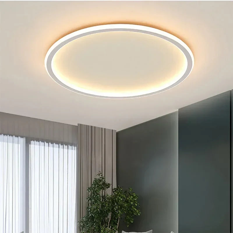 LED Ring Flush Mount Chandelier - Dimmable Ceiling Light Black/White