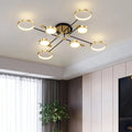 Chemistry Flush Mount Chandelier Gold LED 130cm Low Ceiling Light
