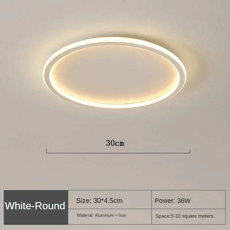LED Ring Flush Mount Chandelier - Dimmable Ceiling Light Black/White