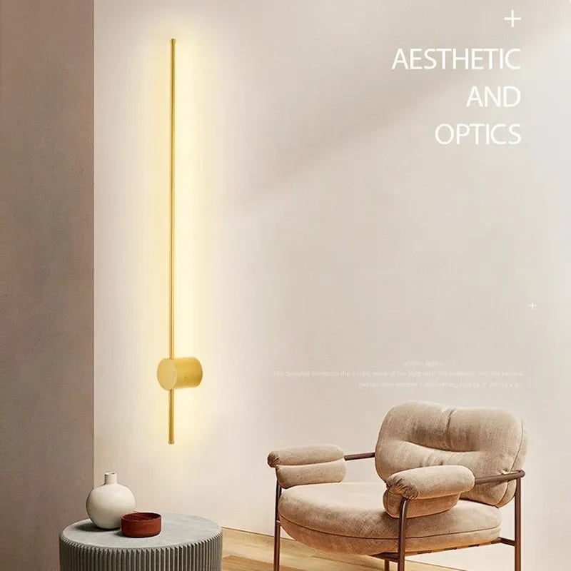 LED Gold Wall Light - Warm Modern Bedroom Lounge Lamp - Degrees