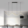 Black Zigzag LED Pendant Light Modern Geometric Dining Room Bar