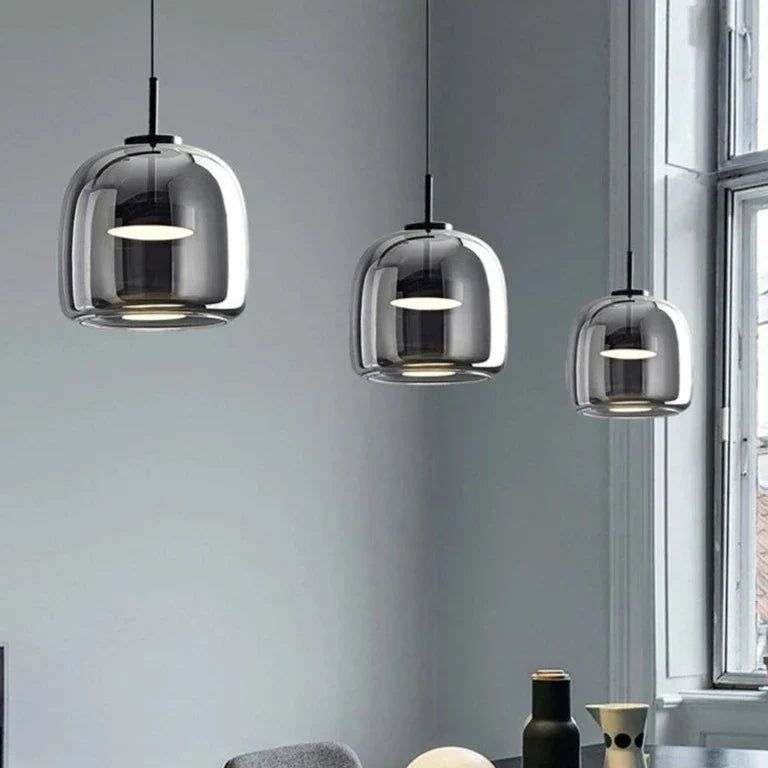 Dildale Black Gold Pendant Lamp LED Warm Light Adjustable Height