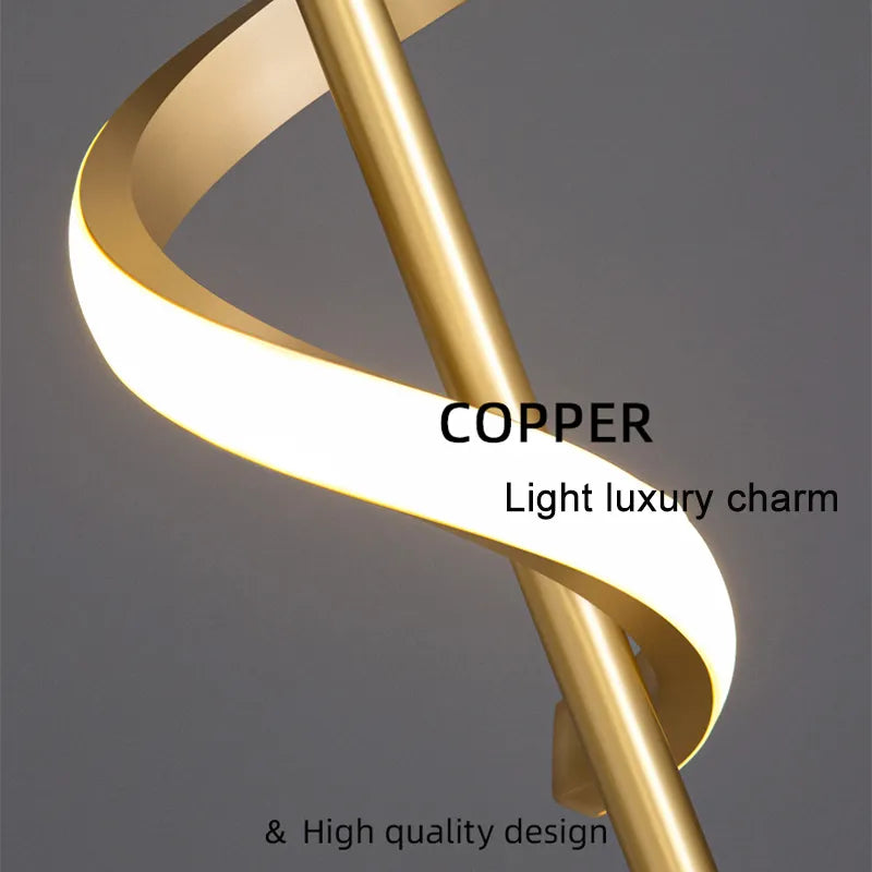 Twisted LED Wall Light - Black & Gold Options for Living Room