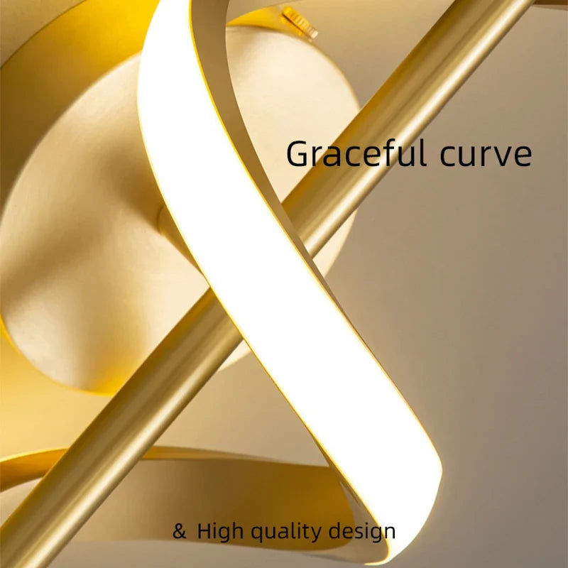 Twisted LED Pendant Light Black Gold Modern Ceiling Light UK