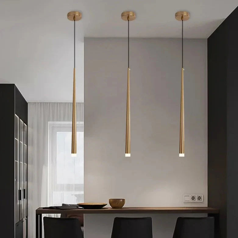 Sleek Drop Pendant Light - LED Integrated Adjustable Height Warm Light