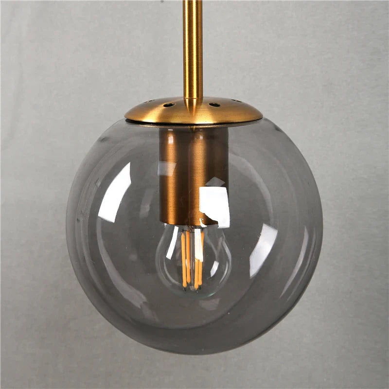 Sizzle Mid-Century Glass Globe Hanging Wall Light - Amber/Smoke/Clear