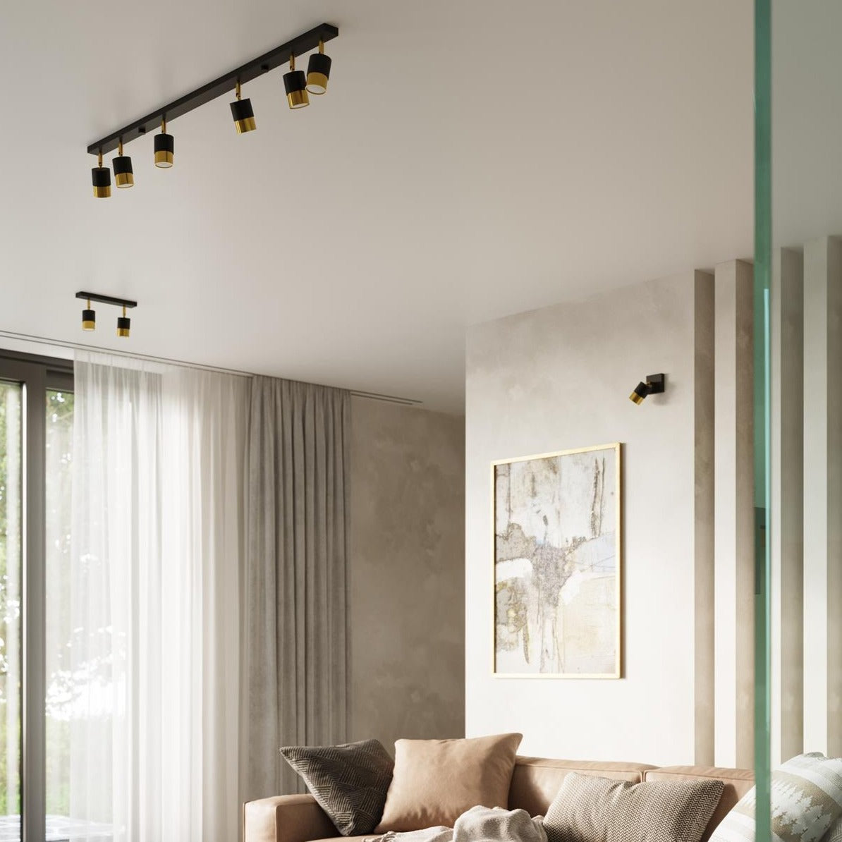 Trip Track Light Gold Black Ceiling Fitting Modern Lighting